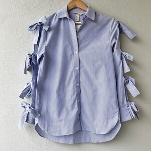 H&M | NWT Bow- Detail Poplin Shirt
